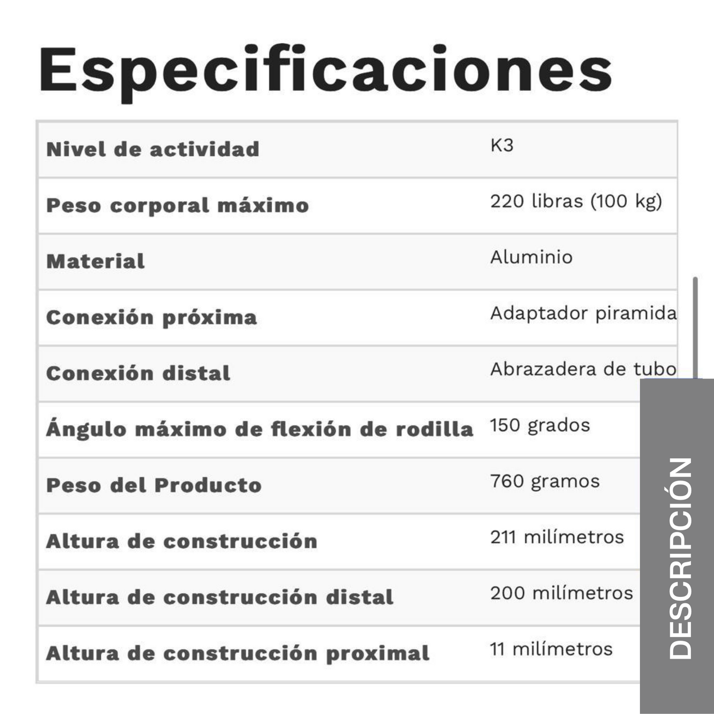 Articulación de Rodilla Neumática modular 3R78/TOI 